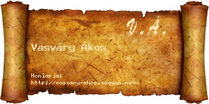 Vasváry Ákos névjegykártya