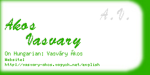 akos vasvary business card